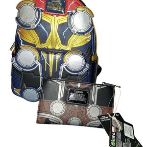 NWT Hard Tag Loungefly Thor -Marvel Avengers Backpack and Wallet Set